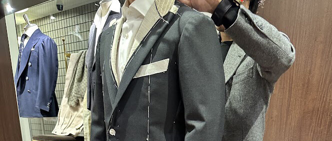 会社の式典に合わせて親子でオーダーいただいたビスポークスーツ
