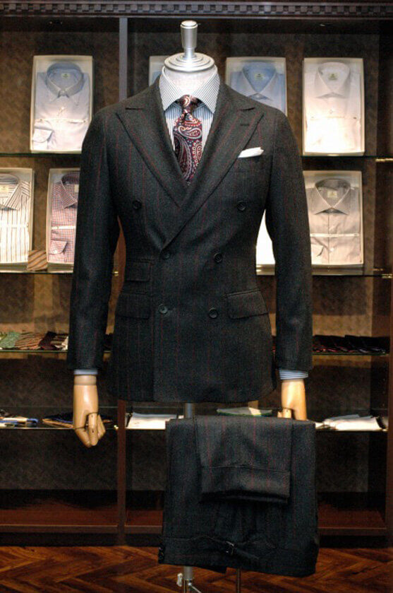 Bespoke Suit(オーダースーツ) グレーストライプ DRAPERS(ドラッパーズ)の画像ID1526