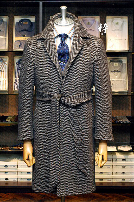 Bespoke Coat(オーダーコート) ブラウンヘリンボーン バルカラー DRAPERS(ドラッパーズ)　の画像ID1533