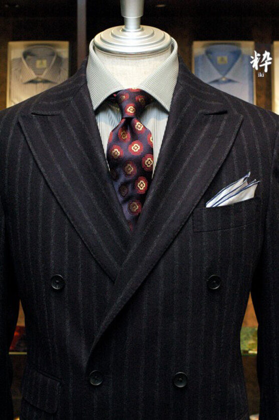 Bespoke Suit(オーダースーツ) ネイビーフランネル ストライプ DRAPERS(ドラッパーズ) の画像ID1578