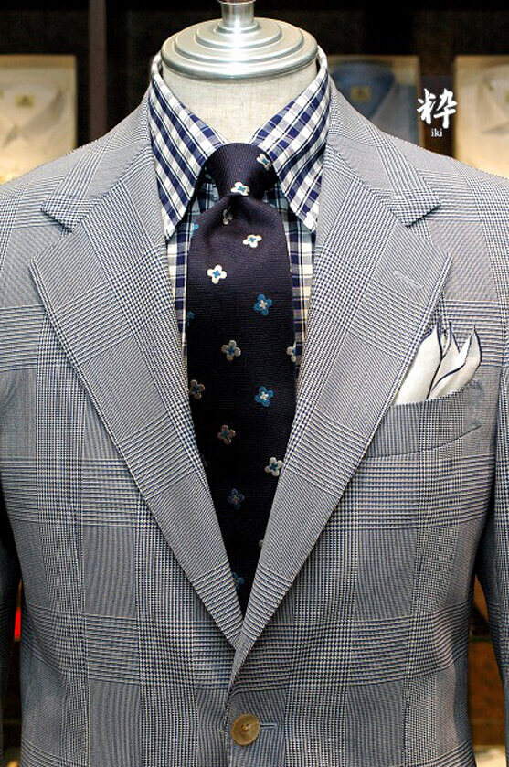 Bespoke Suit(オーダースーツ) ブルーフレスコ グレンチェック DRAPERS(ドラッパーズ) の画像ID1350