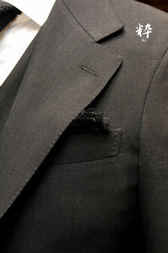 Bespoke Suit(オーダースーツ) フレスコ ブラック スリーピース HARDY MINNIS(ハーディーミニス) の画像ID848