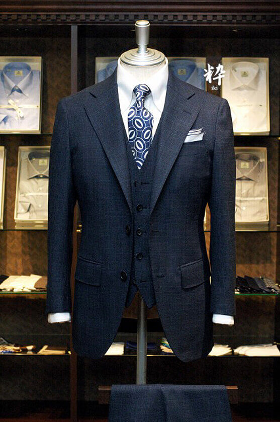 Bespoke Suit(オーダースーツ) ネイビーグレンチェック Caccioppoli(カチョッポリ) の画像ID1023
