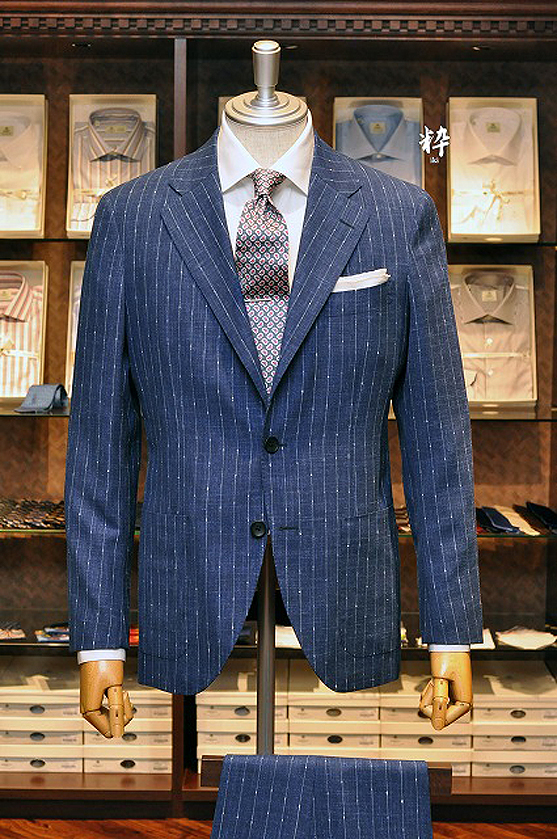 Bespoke Suit(オーダースーツ) ウール&シルク&リネン ストライプ