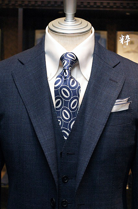 Bespoke Suit(オーダースーツ) ネイビーグレンチェック Caccioppoli