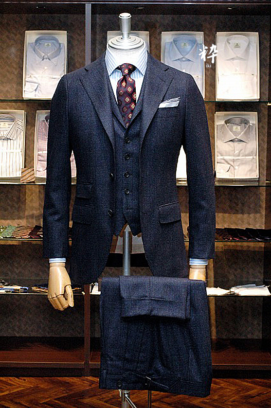 Bespoke Suitオーダースーツ ネイビーグレンチェック DRAPERS